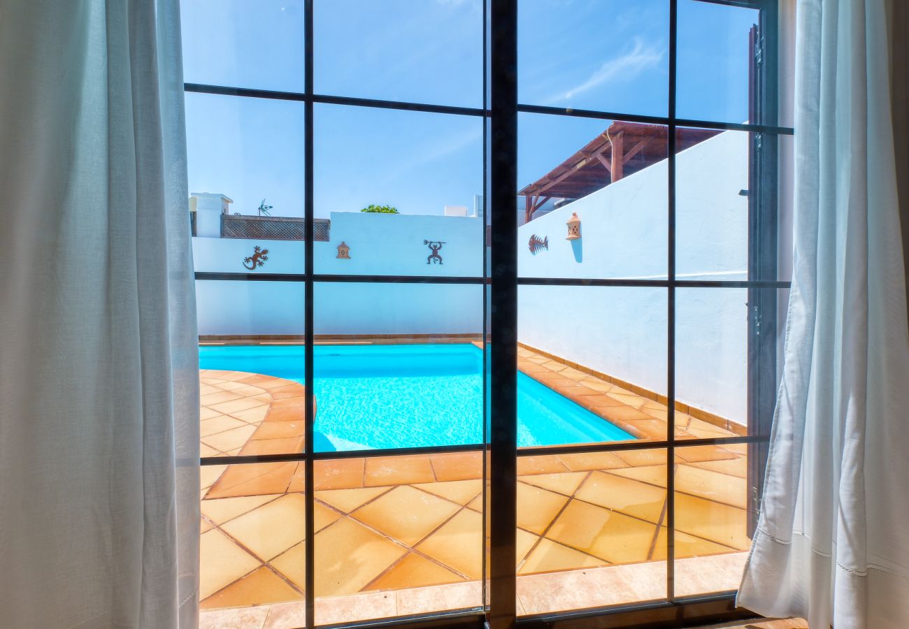 Casa en Arrecife - Villa Rosa piscina privada, aire-acondicionado 