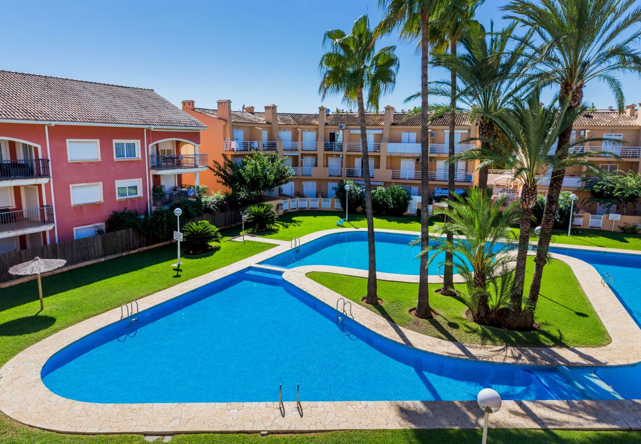 Ferienwohnung in Javea - Arenal Park II Apartment Javea Arenal, mit Terrassen, Klimaanlage und Gemeinschaftsräumen mit großem Swimmingpool, Garten, Tennis, Paddel