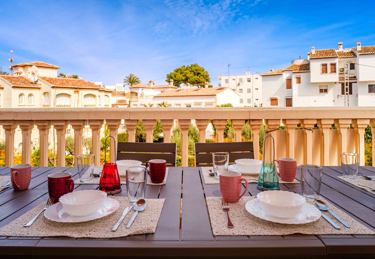 Ferienwohnung in Javea - Arenal Park II Apartment Javea Arenal, mit Terrassen, Klimaanlage und Gemeinschaftsräumen mit großem Swimmingpool, Garten, Tennis, Paddel