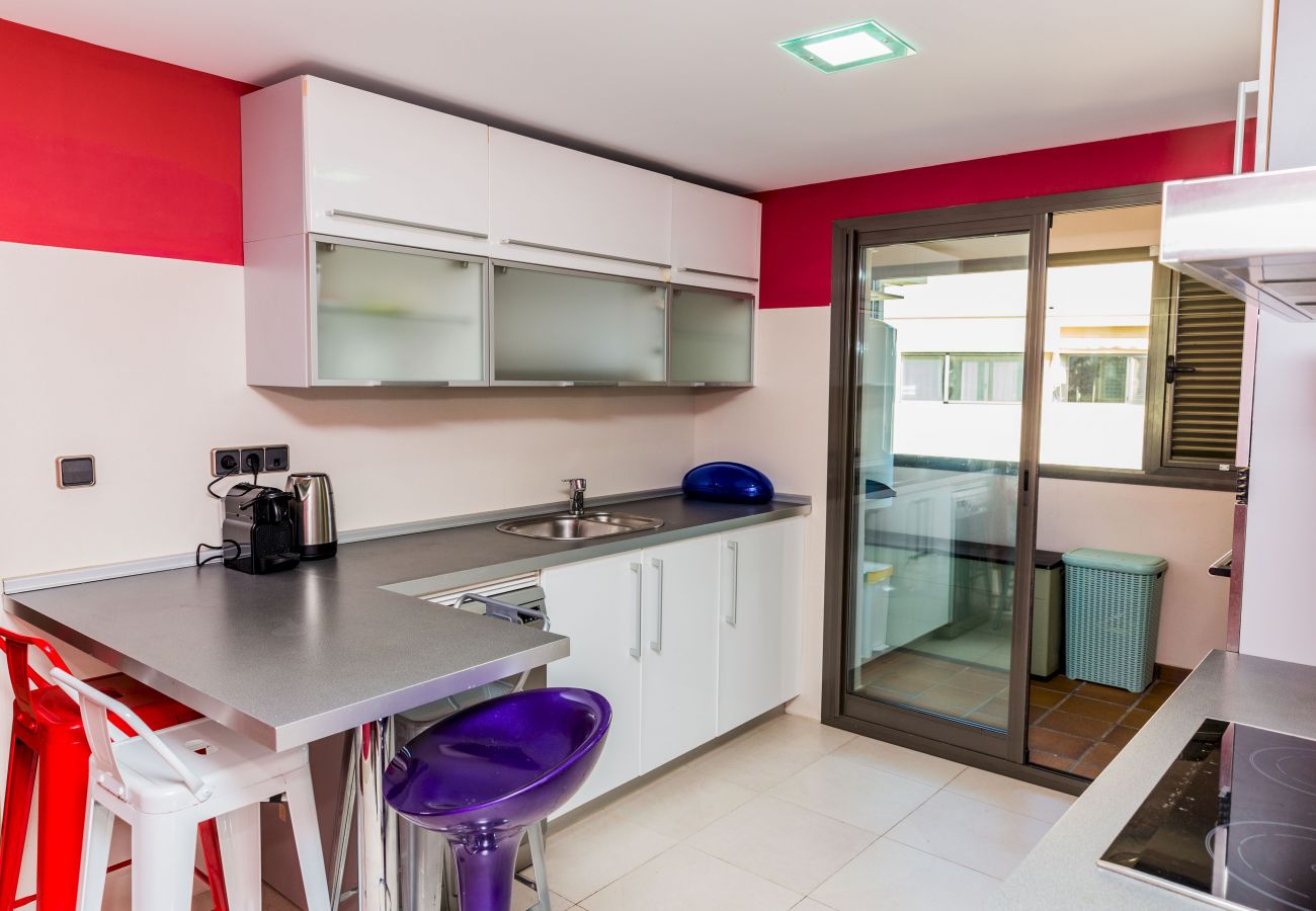 Ferienwohnung in Javea - Albamar Apartment Javea Arenal, mit großen Terrassen, Solarium, Klimaanlage und Gemeinschaftspool