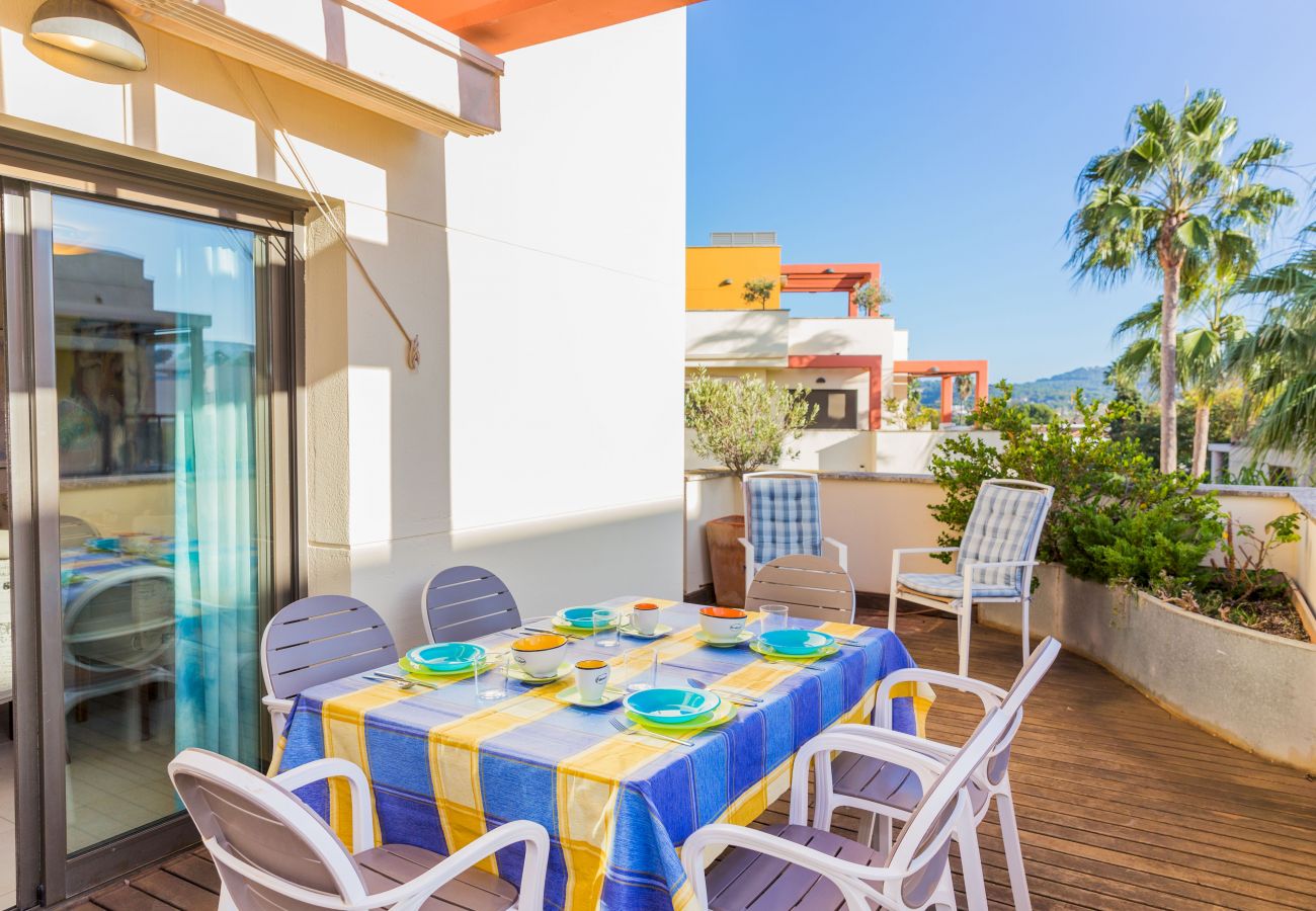 Ferienwohnung in Javea - Albamar Apartment Javea Arenal, mit großen Terrassen, Solarium, Klimaanlage und Gemeinschaftspool