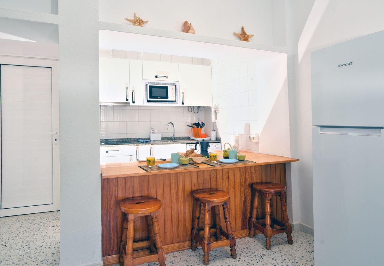 Ferienhaus in  Famara - Casa Hespi-Blick auf den Famara-Strand