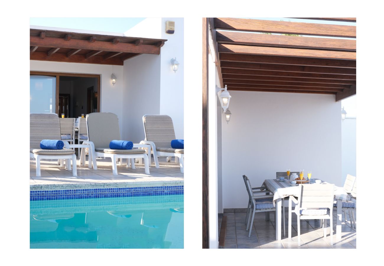 Ferienhaus in Playa Blanca - Casa Lava and Sea- privat Pool, herrlichem Blick