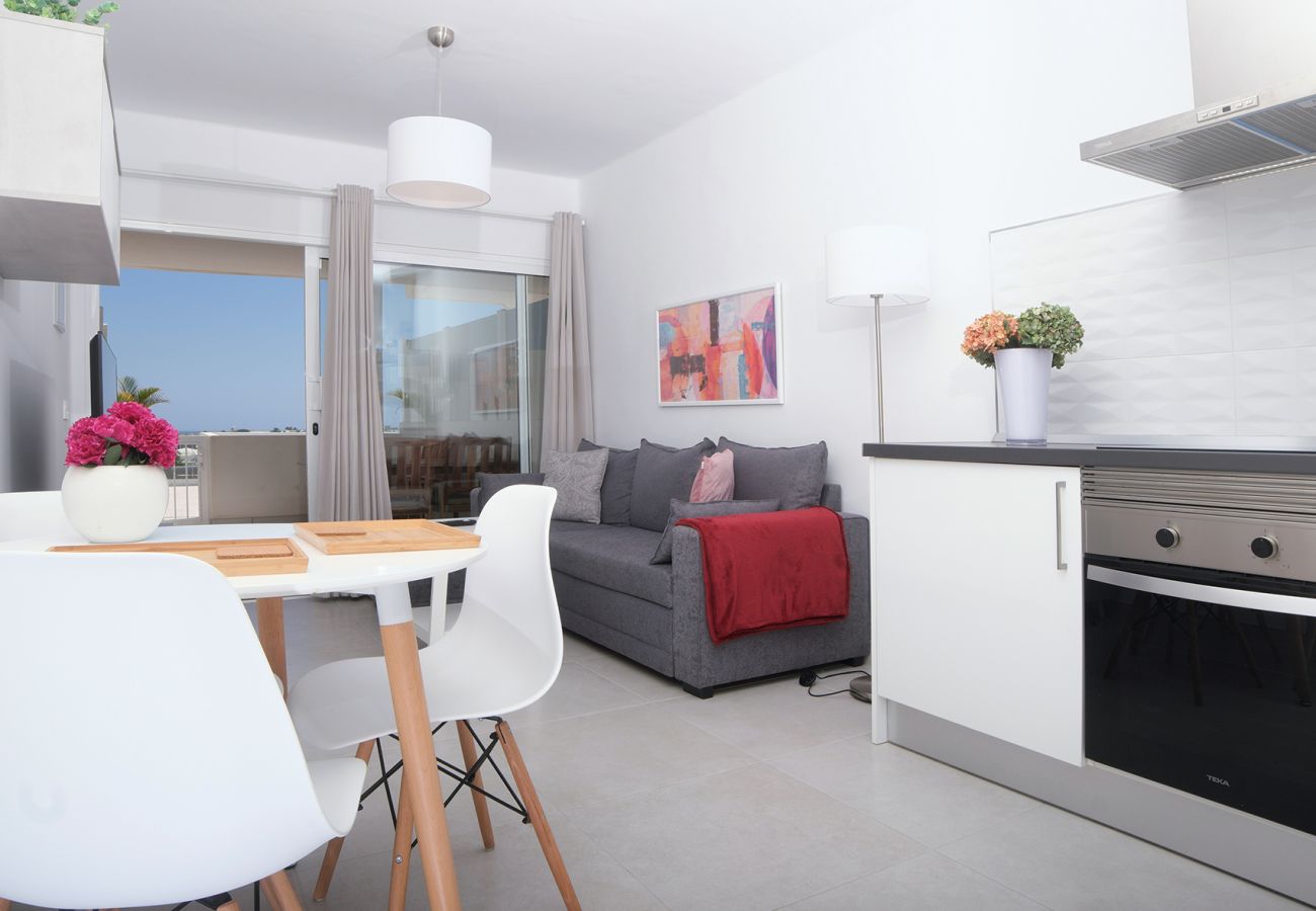 Apartment in Costa Teguise - The Ocean View - with sea view terrace and shared pool