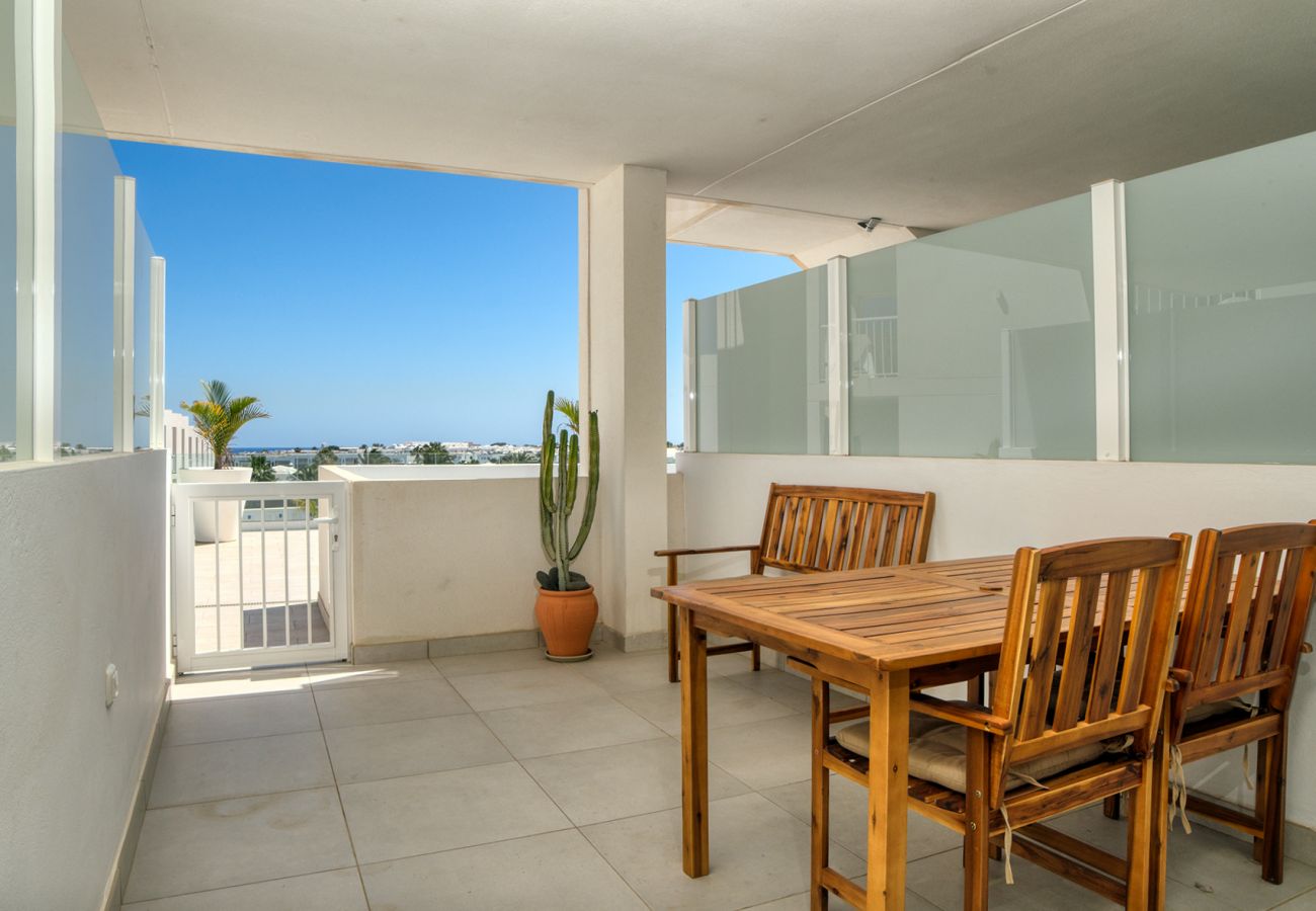 Apartment in Costa Teguise - The Ocean View - with sea view terrace and shared pool