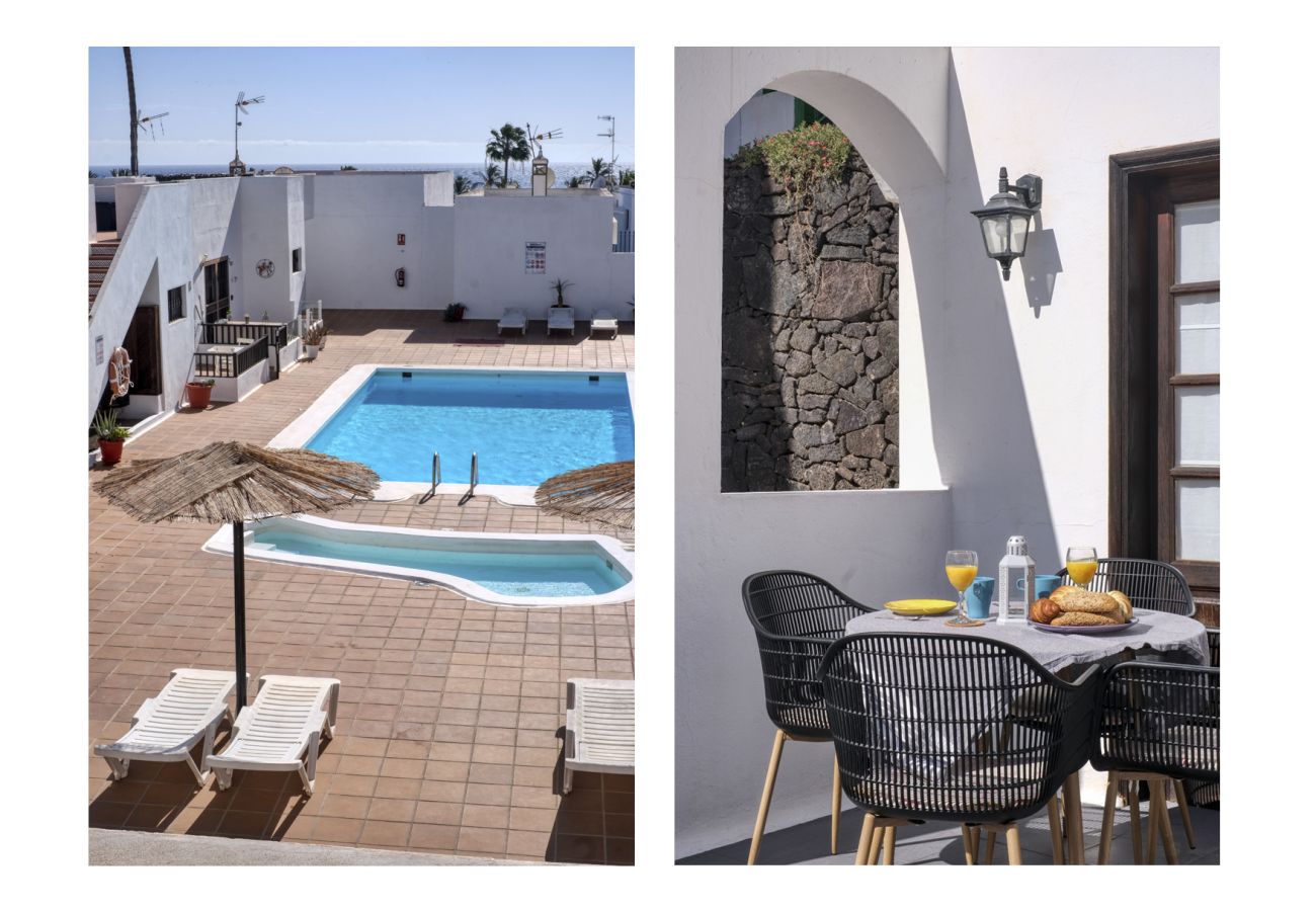 House in Puerto del Carmen - Sea Waves Lanzarote - Large terrace, community pool, WiFi with fiber