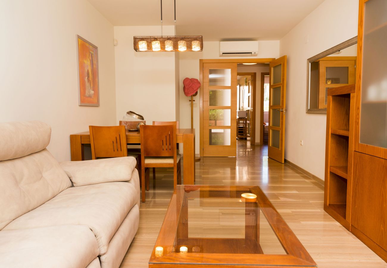 Apartment in Javea - Golden Gardens Bliss Apartment Javea Arenal, with Terrace, AC, and shared Pool