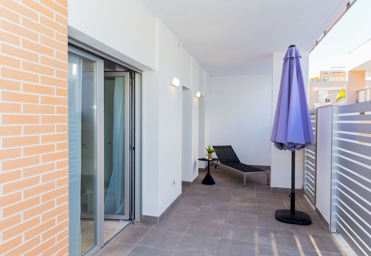 Appartement à Javea - Paraiso Verde Apartment Javea, Avec AC, Grande Terrasse, Jardin Privé et Piscine Communautaire 