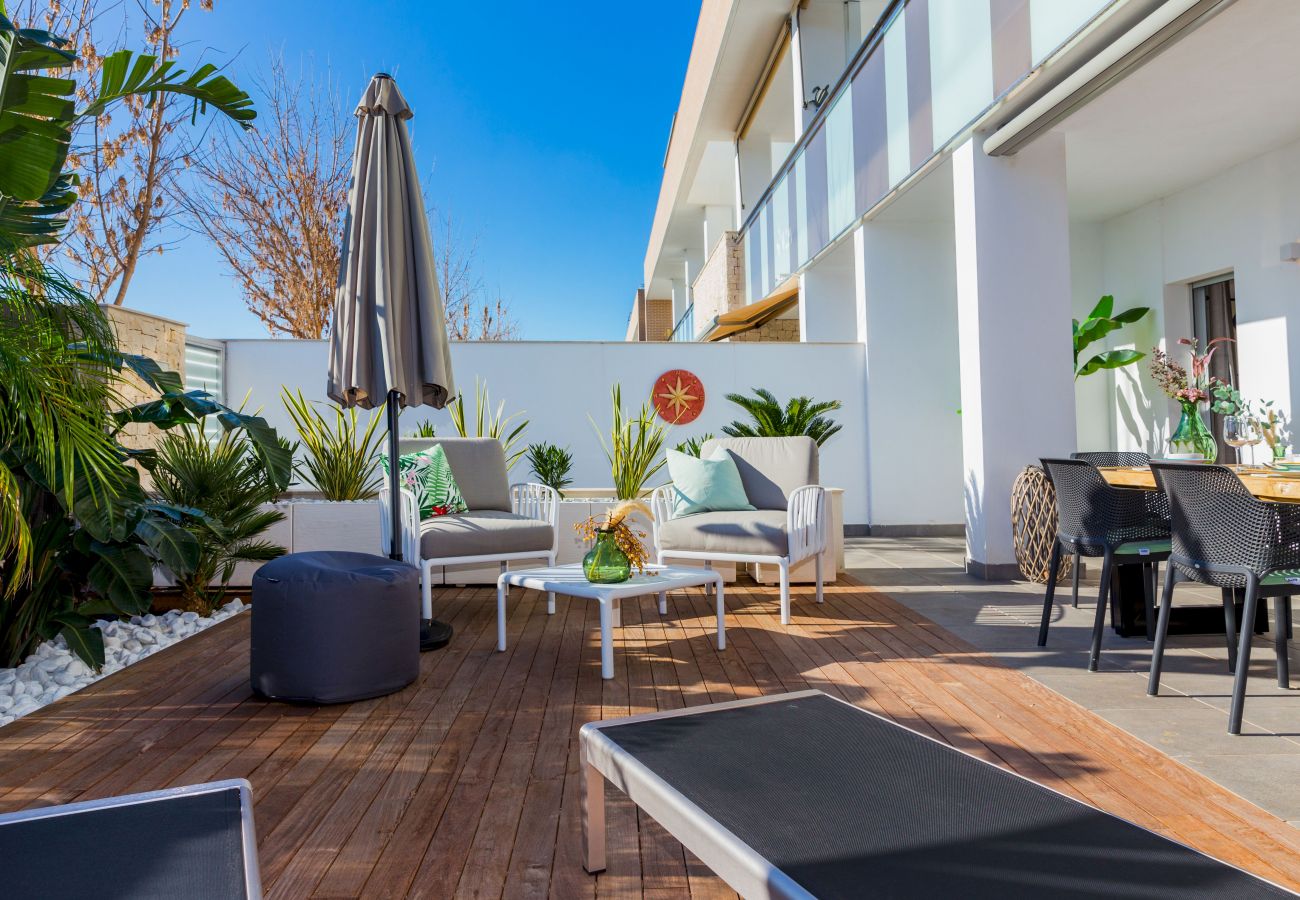 Appartement à Javea - Paraiso Verde Apartment Javea, Avec AC, Grande Terrasse, Jardin Privé et Piscine Communautaire 